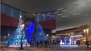 大阪 水族館イルミネーション くじら 施工事例写真